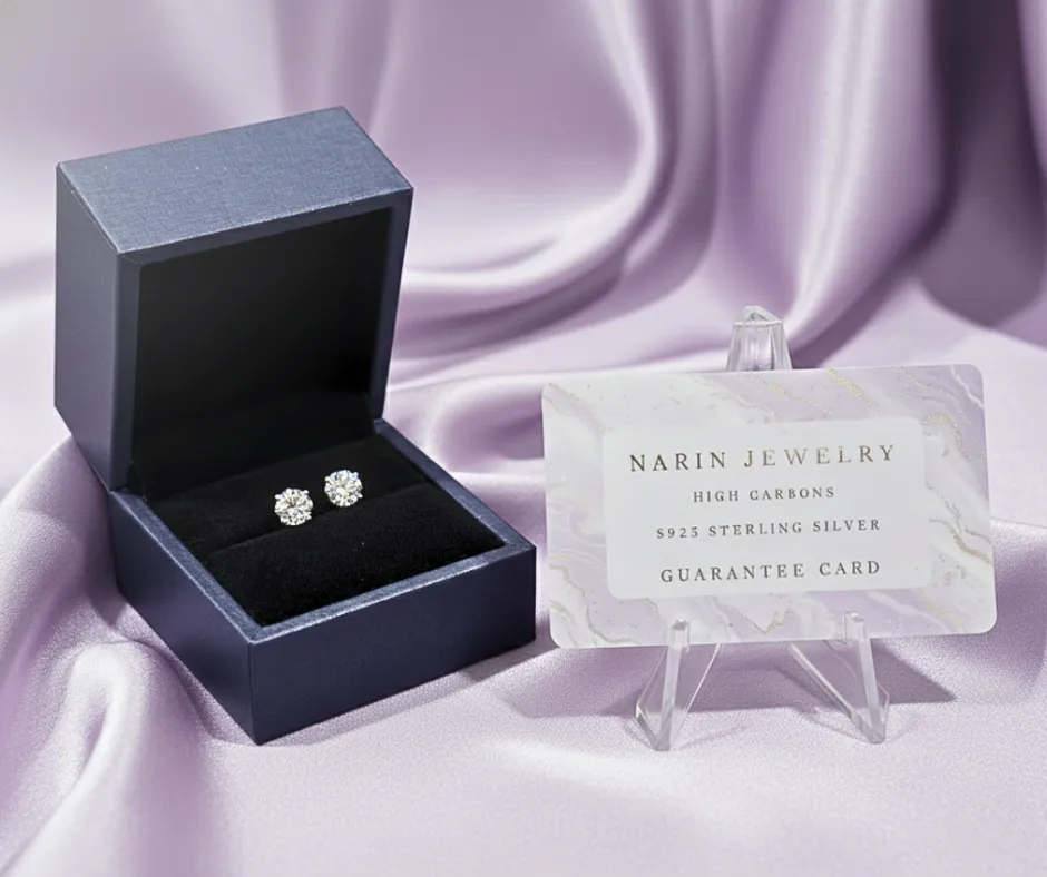 ต่างหูเพชร High Carbon Diamond Earrings (IC001-IC010) - Image 15