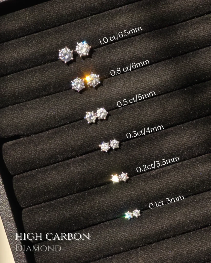ต่างหูเพชร High Carbon Diamond Earrings (IC001-IC010) - Image 4