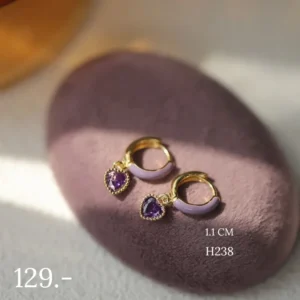 สแตนเลสแท้ ห่วงหัวใจม่วงมินิมอล (H238
