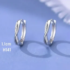 ต่างหูห่วงสแตนเลสดีไซน์ไขว้ (H141)