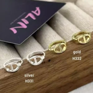 สแตนเลสแท้ ต่างหูห่วงลายสมอ (H331-H332)